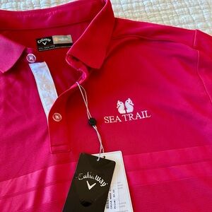 Callaway Golf Men’s Sea Trail Golf Resort Opti-Dri Embroidered Red Polo XXL